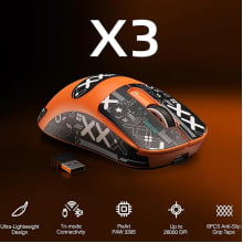 Mouse Sem Fio Gamer Bluetooth 2.4g Attack Shark 26000 Dpi Recarregável Paw3395 X3
