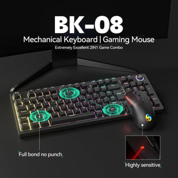 Teclado Mecânico E Mouse Gamer 7200 Dpi Switch Red Bk-08