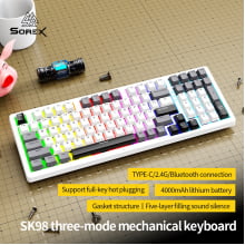 Teclado Mecânico Sem Fio Bluetooth 2.4g Tri Mode Led Sk98w