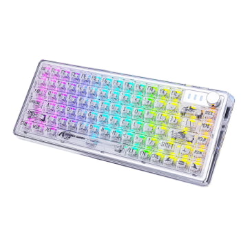 Teclado Mecânico Semi Transparente Iluminação Rgb Attack Shark Switch Branco K75