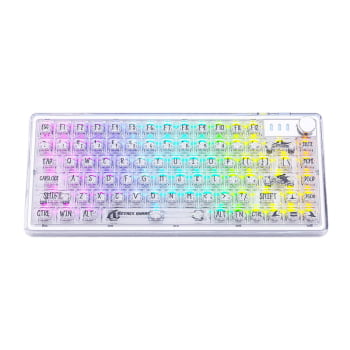 Teclado Mecânico Semi Transparente Iluminação Rgb Attack Shark Switch Branco K75