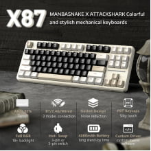 Teclado Sem Fio Bluetooth Tri Mode Gamer Attack Shark X87