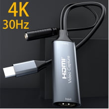 Adaptador Placa Captura De Vídeo Hdmi P2 4k 30hz Full Hd 1080p Hdtx-2