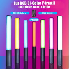 Bastao De Luz Led Preenchimento Rgb Portatil Fotografia Luxceo Colorido Com Controle P400