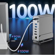 Estação Ancoragem 16 Em 1 Usb C Adaptador Hub Vertical 4k Hd RJ45 Notebook Ds16