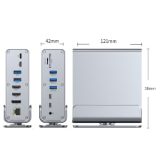 Estação Ancoragem 16 Em 1 Usb C Adaptador Hub Vertical 4k Hd RJ45 Notebook Ds16