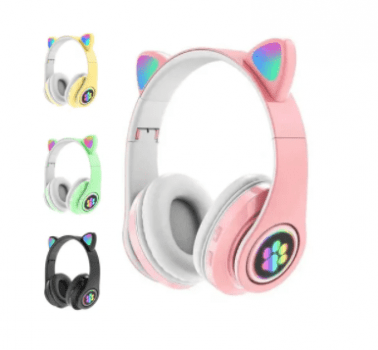 Fone De Ouvido Bluetooth Led Orelha Gato Headphone Lt11