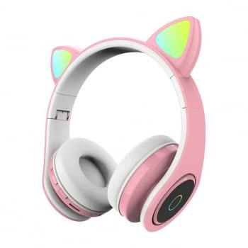 Headphone Gatinho Orelha De Gato Com Led Fone De Ouvido Lt26