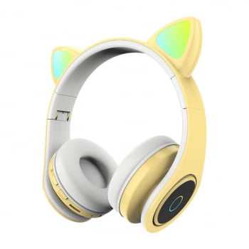 Headphone Gatinho Orelha De Gato Com Led Fone De Ouvido Lt26