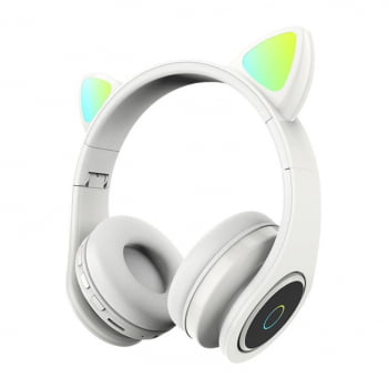 Headphone Gatinho Orelha De Gato Com Led Fone De Ouvido Lt26