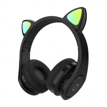 Headphone Gatinho Orelha De Gato Com Led Fone De Ouvido Lt26