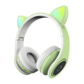 Headphone Gatinho Orelha De Gato Com Led Fone De Ouvido Lt26