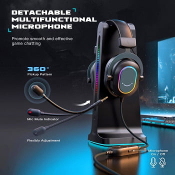 Fone Headset Gamer Fifine Ampligame Led Rgb 7.1 Surround Microfone Flexivel H6 Preto