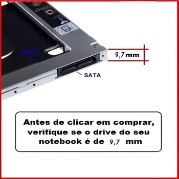 Gaveta Adaptadora Para Hd Segundo Hdd Caddy 9.7mm Barato G7