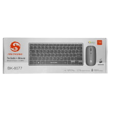 Kit De Teclado E Mouse Bluetooth Wireless Sem Fio Usb Recarregável 2.4G Wb-8077