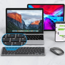 Kit De Teclado E Mouse Bluetooth Wireless Sem Fio Usb Recarregável 2.4G Wb-8077