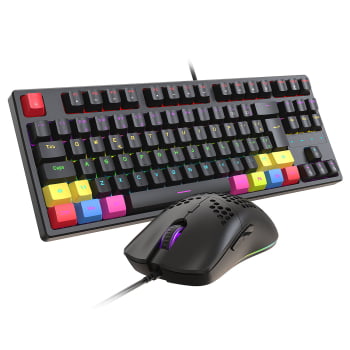 Kit Teclado E Mouse Mecânico Abnt2 Gamer Led Rgb Switch Blue Bk05