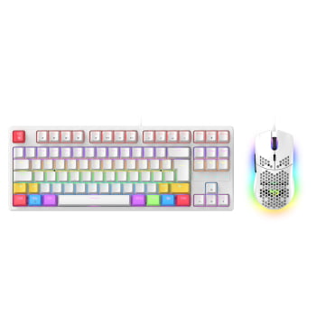 Kit Teclado E Mouse Mecânico Abnt2 Gamer Led Rgb Switch Blue Bk05