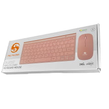 Kit Teclado + Mouse Óptico Adaptador Usb Sem Fio 2.4ghz Wireless Para Pc Notebook Português Brasil Bk-8066p