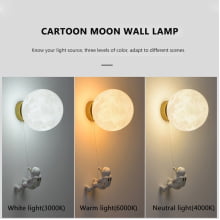 Lâmpada Luminária De Parede Lua 3d Com Astronauta Cyl6807