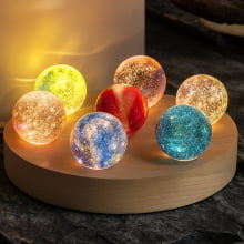 Luminaria Abajur De Mesa Led Decoração Quarto Vidro 7078-1