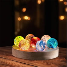 Luminaria Abajur De Mesa Led Decoração Quarto Vidro 7078-1