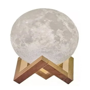 Luminária Lua Cheia Moon Lamp 3d Muda Cor Toque Usb 1227