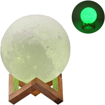 Luminária Lua Cheia Moon Lamp 3d Muda Cor Toque Usb 1227