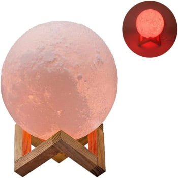 Luminária Lua Cheia Moon Lamp 3d Muda Cor Toque Usb 1227