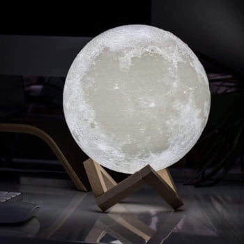 Luminária Lua Cheia Moon Lamp 3d Muda Cor Toque Usb 1227