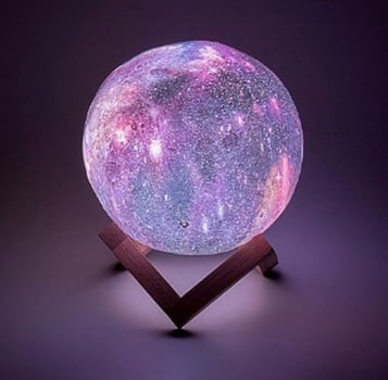 Luminária Planetária Lua Cheia 3d Usb Touch 15cm Abajur C15