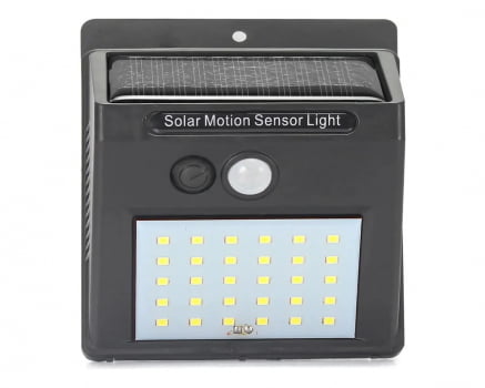 Luminária Solar Sensor Movimento 20 Leds Luz Noturna H30 