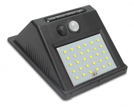 Luminária Solar Sensor Movimento 20 Leds Luz Noturna H30 