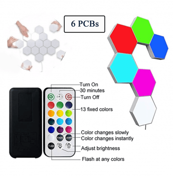 Quantum Light Touch Sensor Luzes Noturnas Led Hexágono Luz Magnética Modular Toque Lâmpada De Controle Remoto Parede Criativo Home Deco