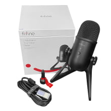 Microfone Fifine Gamer Com Fio Usb Condensador Cardioide Profissional Preto K678