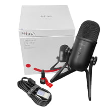 Microfone Fifine Gamer Com Fio Usb Condensador Cardioide Profissional Preto K678