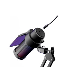 Microfone Gamer Condensador Com Braço Articulado Profissional Led Rgb Fire Phoenix Bk-806u Preto