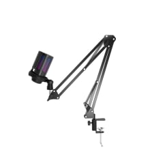 Microfone Gamer Condensador Com Braço Articulado Profissional Led Rgb Fire Phoenix Bk-806u Preto