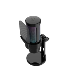 Microfone Gamer Profissional Condensador De Mesa Led Rgb Fire Phoenix Bk-806c Preto