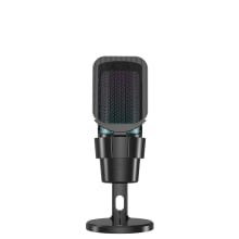 Microfone Gamer Profissional Condensador De Mesa Led Rgb Fire Phoenix Bk-806c Preto