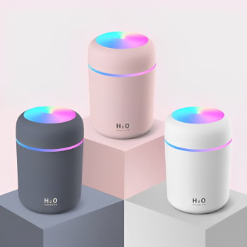 Mini Umidificador De Ar Purificador E Aromatizador Ambiente Difusor Climatizador Usb Led Colorido U39