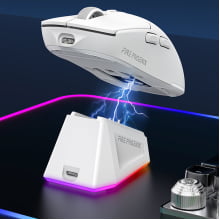 Mouse Gamer Sem Fio Bluetooth 2.4g Tri Mode 24000dpi Paw3311 Com Dock Carregamento Fire Phoenix Bk-r3x