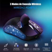 Mouse Gamer Sem Fio Bluetooth Tri Mode 18000 Dpi Paw3311 Recarregável Fire Phoenix Bk-r1x Laranja