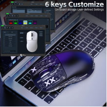 Mouse Gamer Sem Fio Bluetooth Tri Mode 18000 Dpi Paw3311 Recarregável Fire Phoenix Bk-r1x
