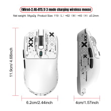 Mouse Gamer Sem Fio Bluetooth Tri Mode 18000 Dpi Paw3311 Recarregável Fire Phoenix Bk-r1x