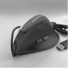Mouse Optico Vertical Ergonomico Com Fio Usb Com Led 9 Botoes Dpi 12800 D7
