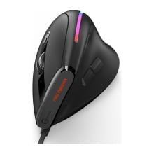 Mouse Optico Vertical Ergonomico Com Fio Usb Com Led 9 Botoes Dpi 12800 D7