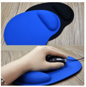 Mouse Pad Ergonômico Emborrachado Apoio Pulso Em Gel Grande 21x24cm Oval Preto D10