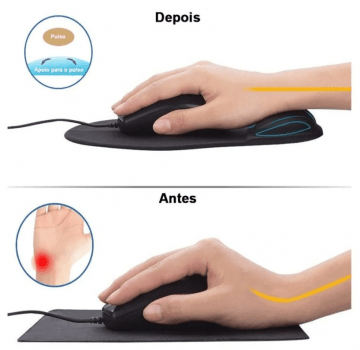 Mouse Pad Ergonômico Emborrachado Apoio Pulso Em Gel Grande 21x24cm Oval D10