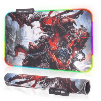 Mouse Pad Gamer Com Led Rgb Iluminado 7 Cores Estampado 30cm X 25cm Mousepad Kp12